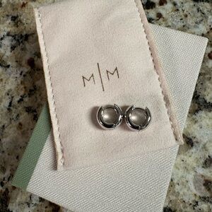 Made By Mary Silver Color Hoop Earrings